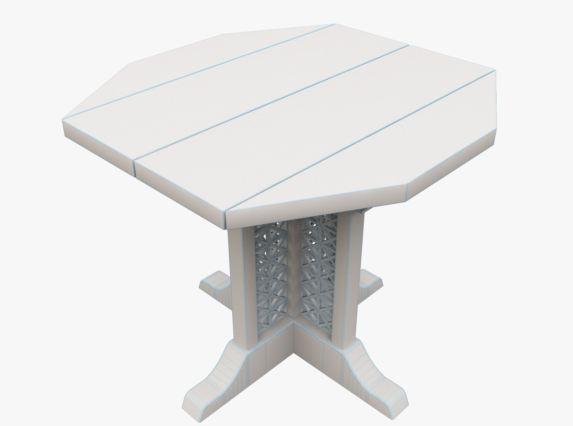 Medieval Table Low-poly 3D model_3