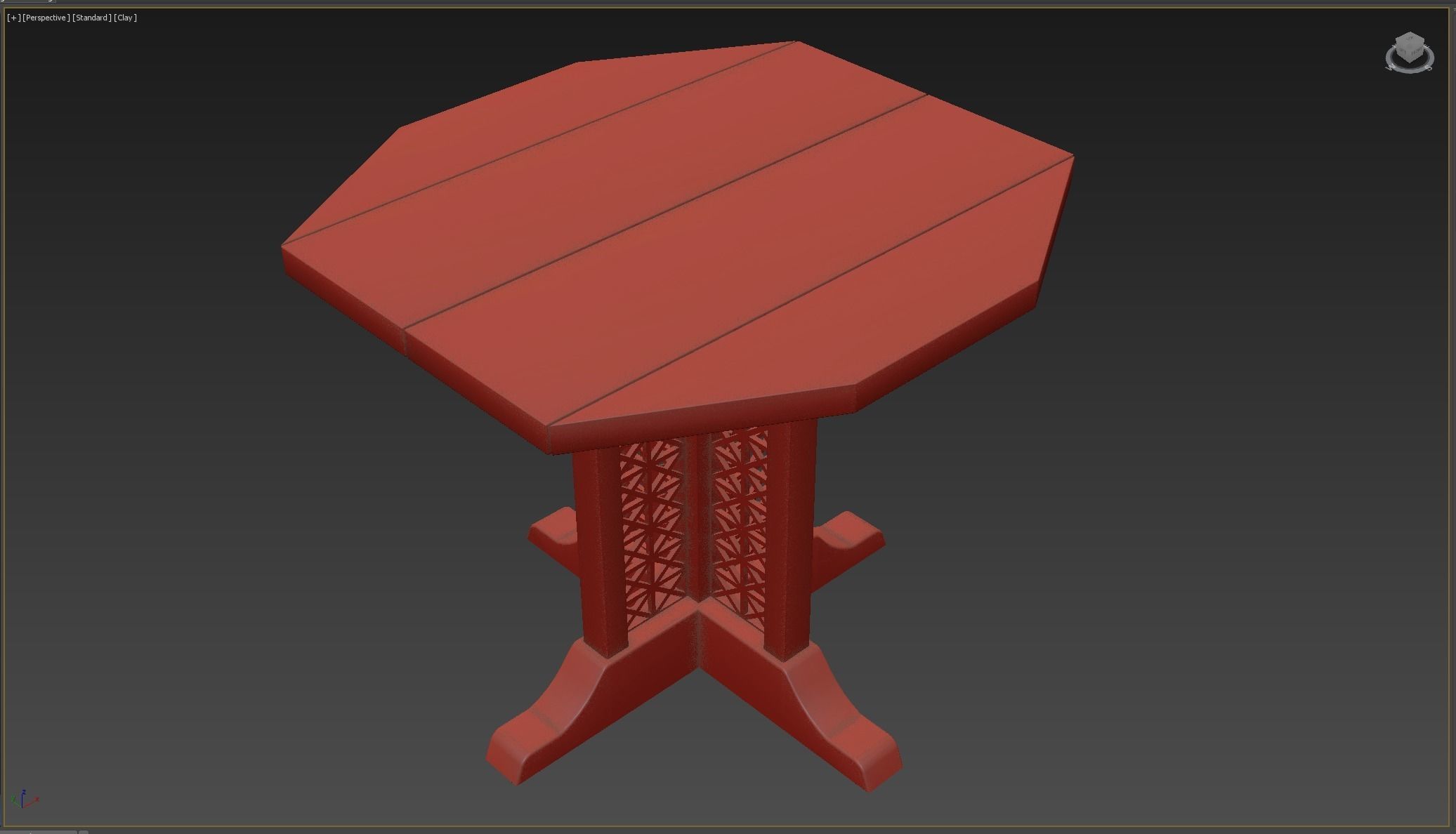 Medieval Table Low-poly 3D model_4