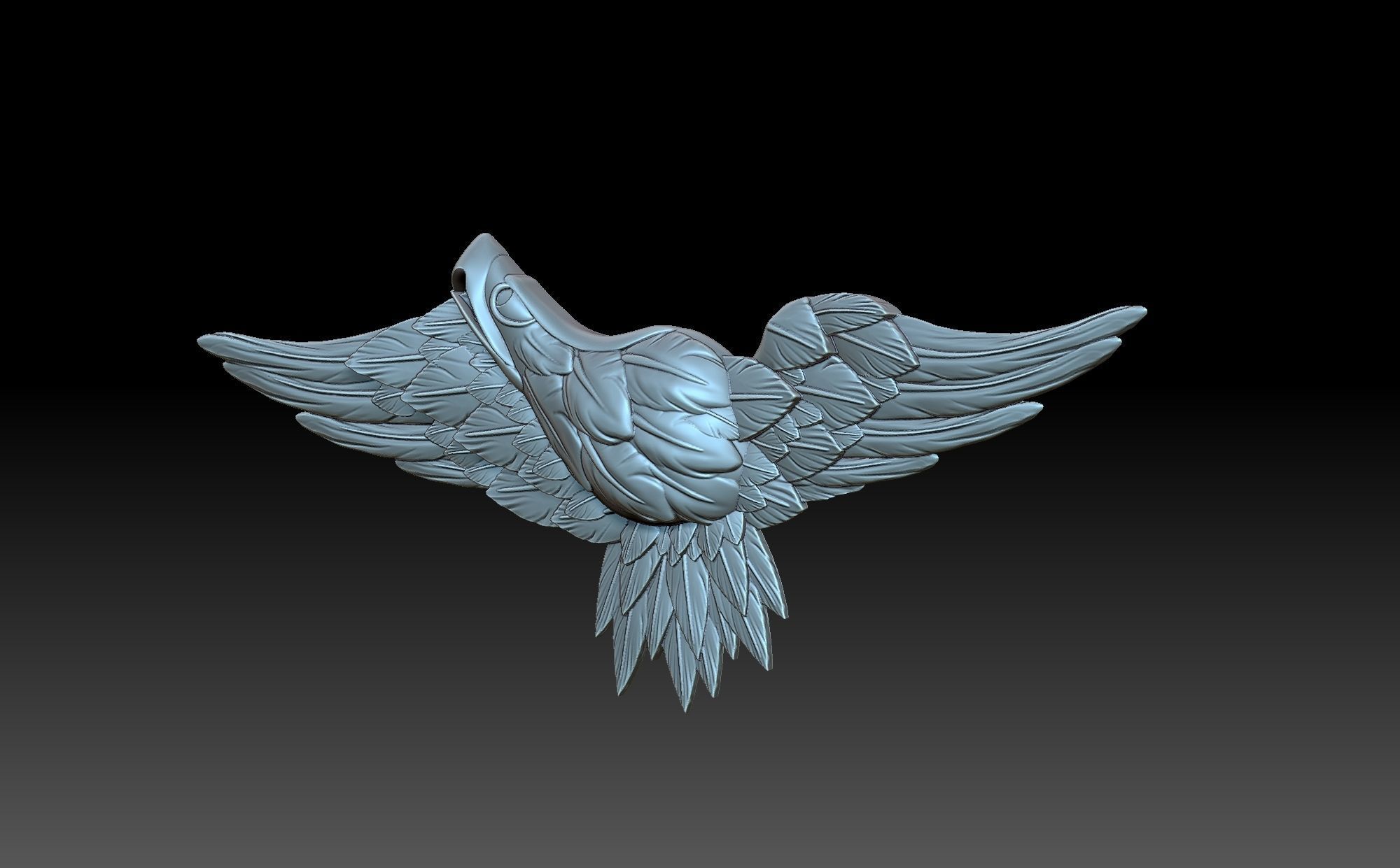Eagle bird flying in sky 3D print model_1
