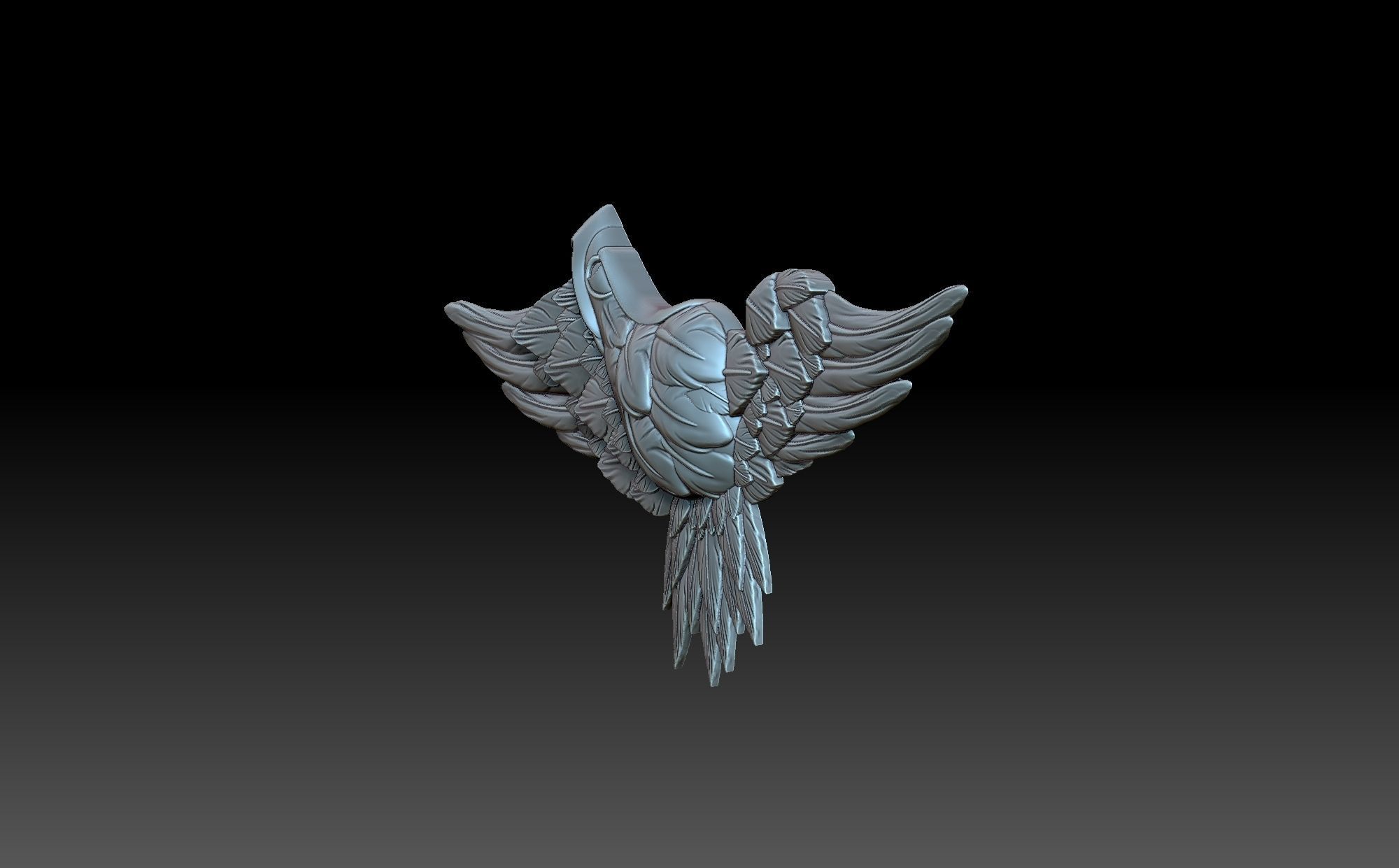 Eagle bird flying in sky 3D print model_2