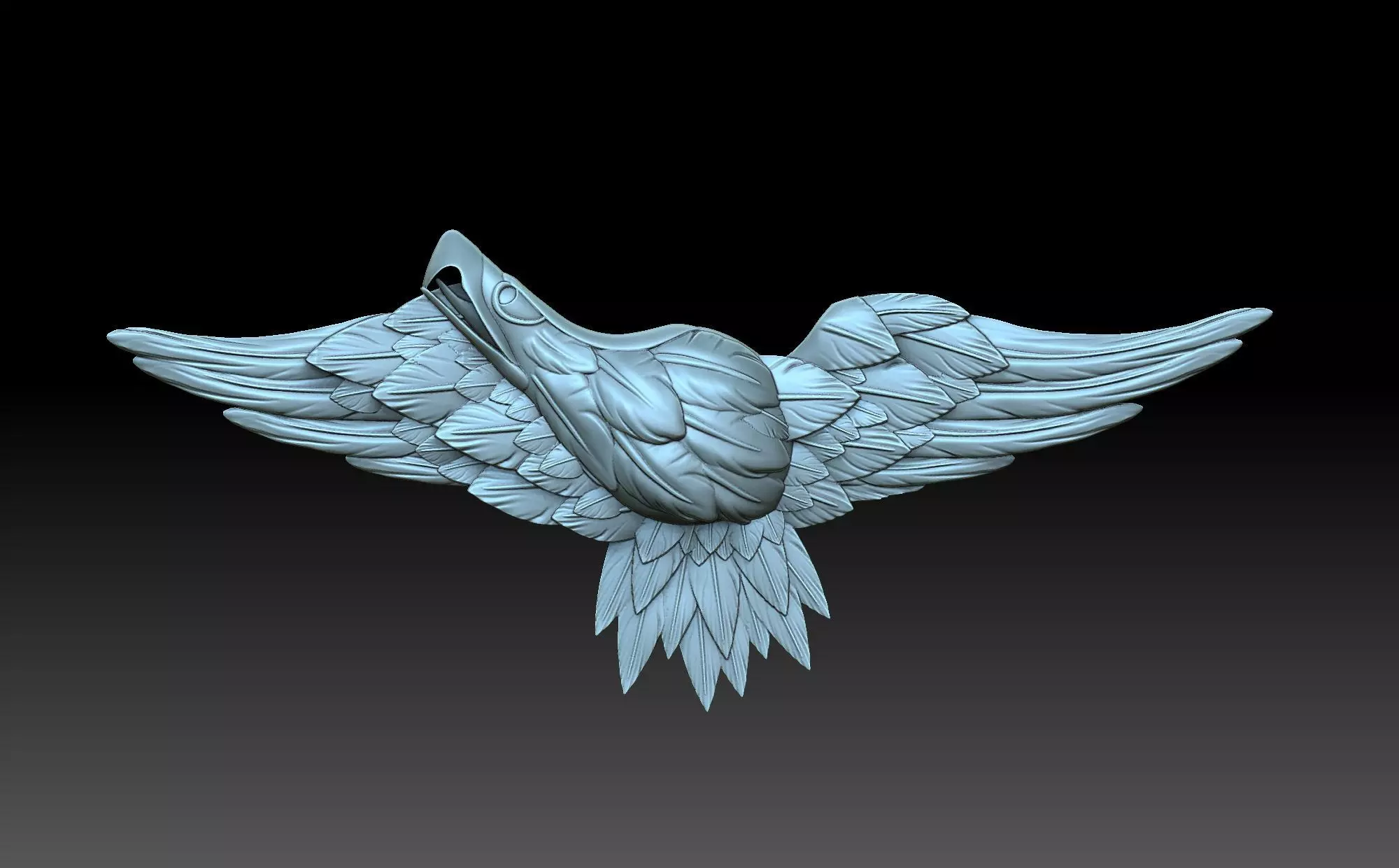 Eagle bird flying in sky 3D print model_0