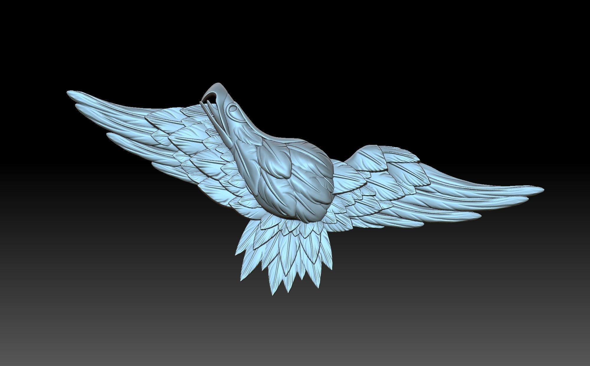 Eagle bird flying in sky 3D print model_8