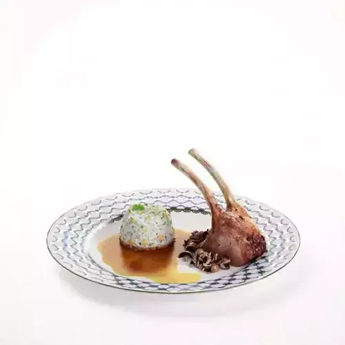 Porcelain White And Black Checkered Dinner Plate