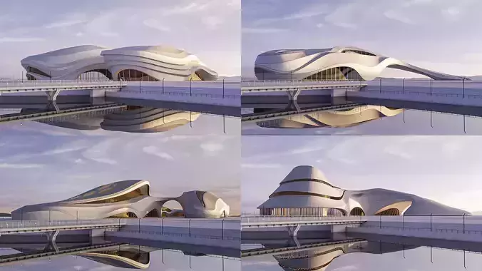 Futuristic building collection 4x 11 