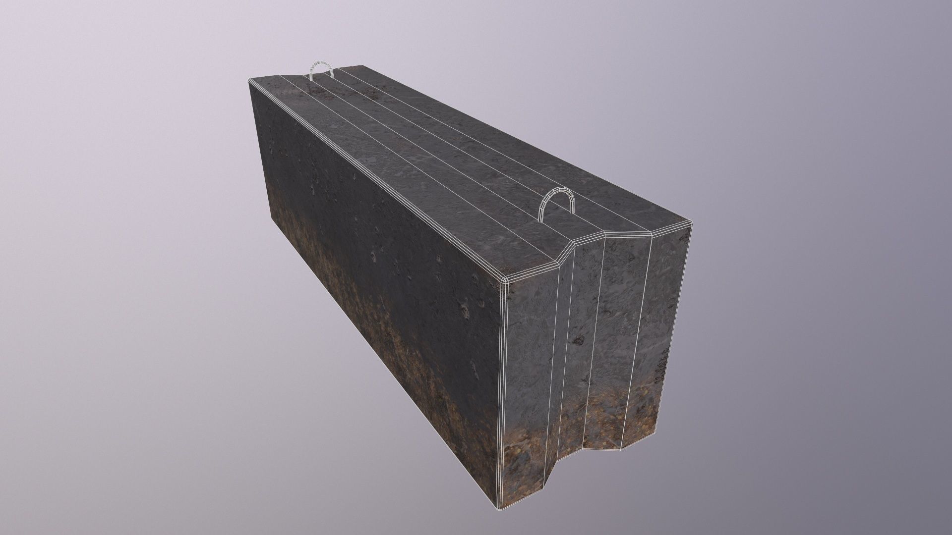Concrete barrier 01 Low-poly 3D model_5