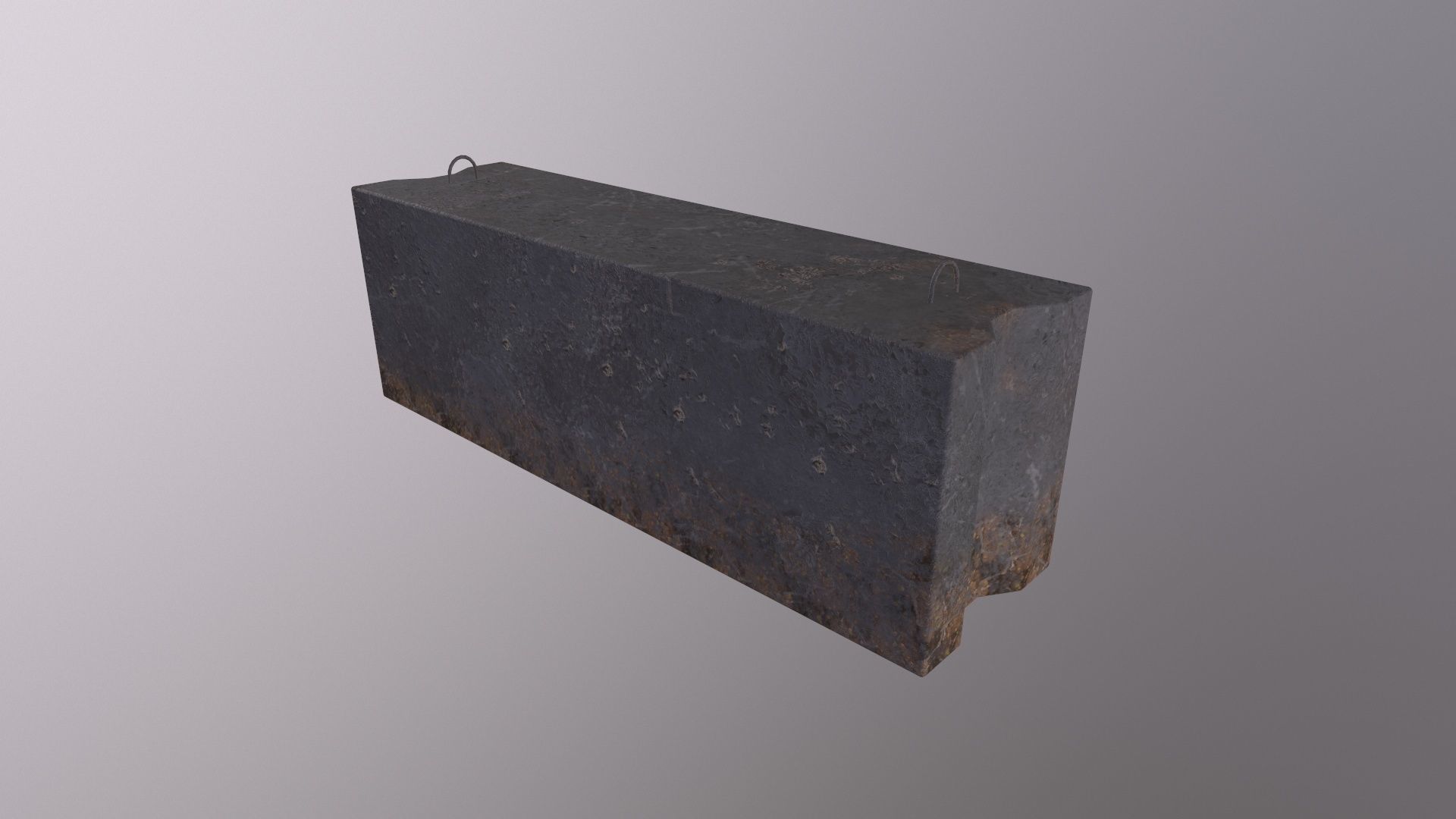 Concrete barrier 01 Low-poly 3D model_1