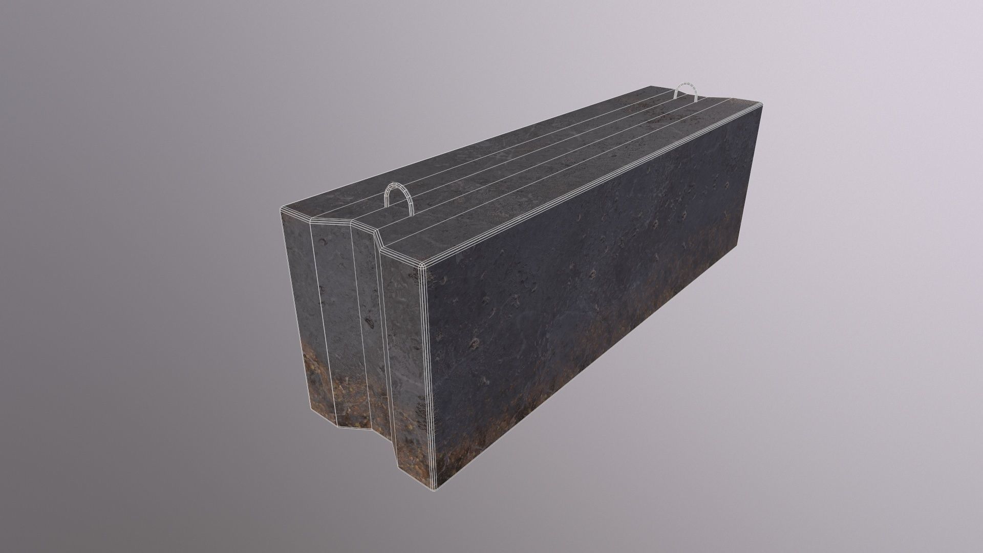 Concrete barrier 01 Low-poly 3D model_6