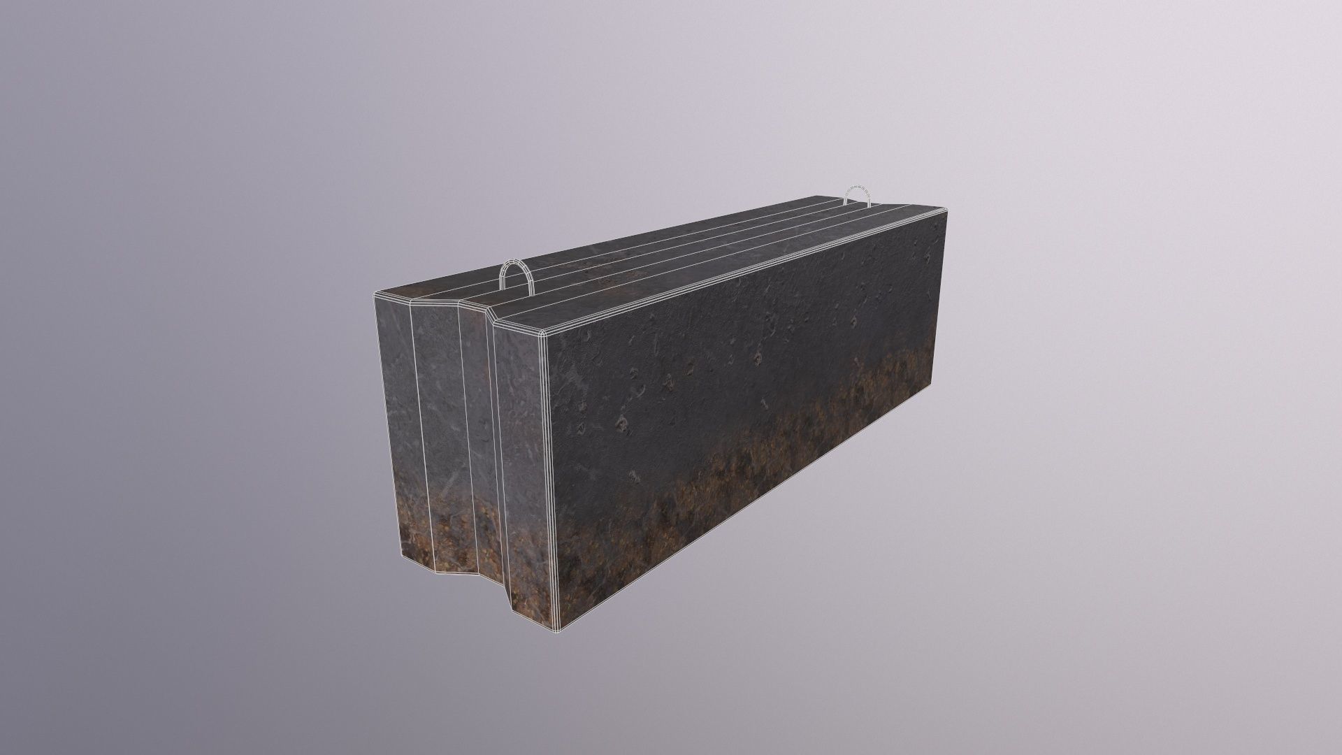 Concrete barrier 01 Low-poly 3D model_4