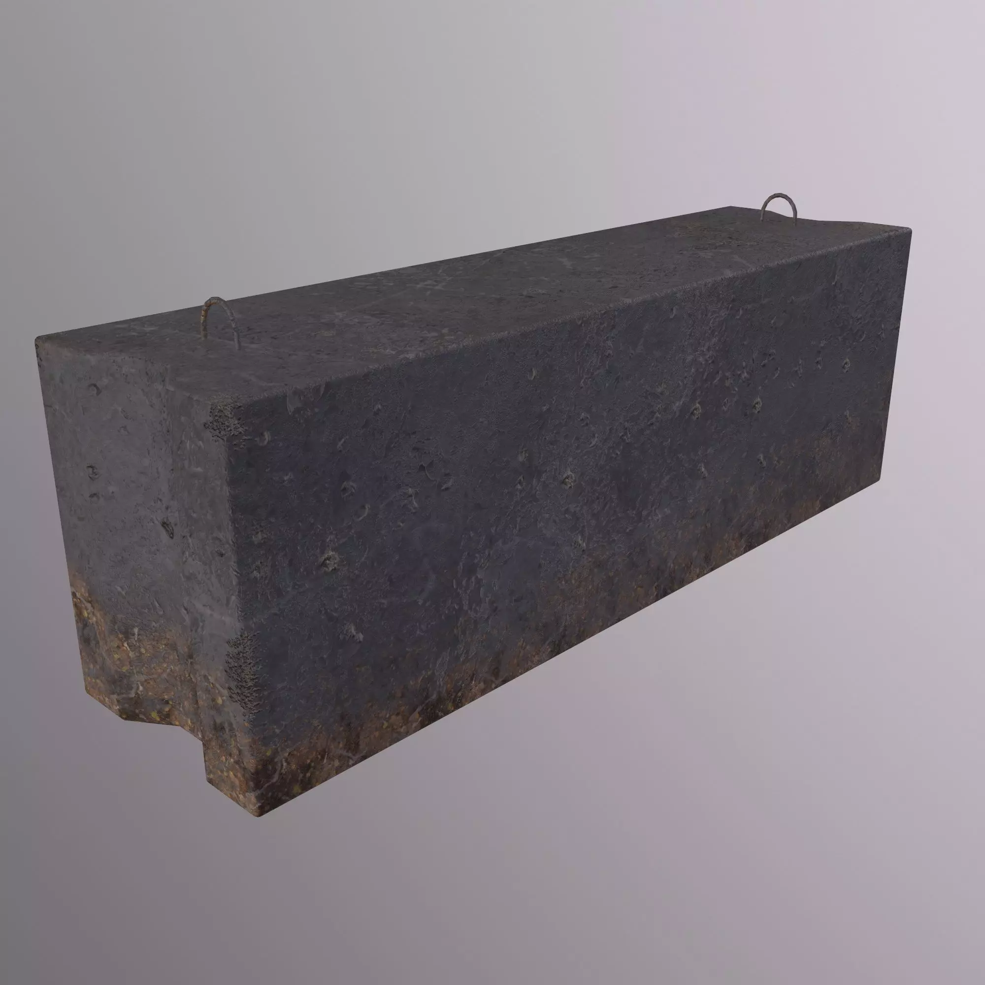 Concrete barrier 01 Low-poly 3D model_0
