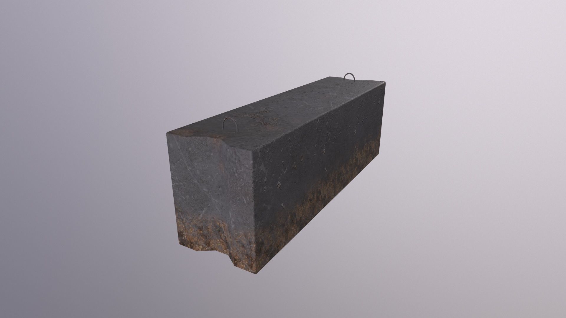 Concrete barrier 01 Low-poly 3D model_3