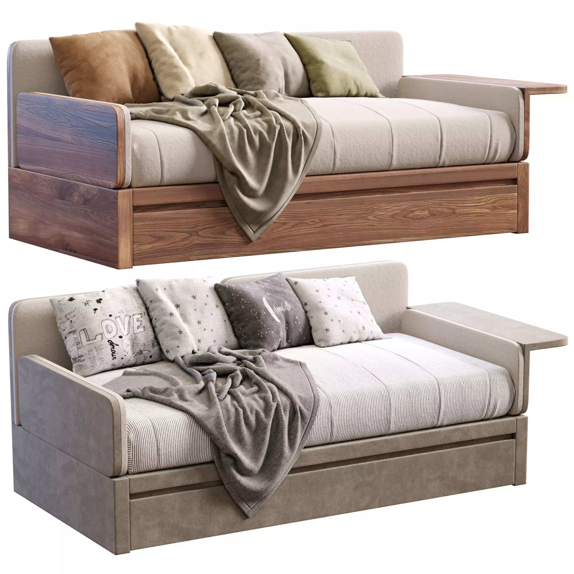 Sofa bed in modern style 3D model