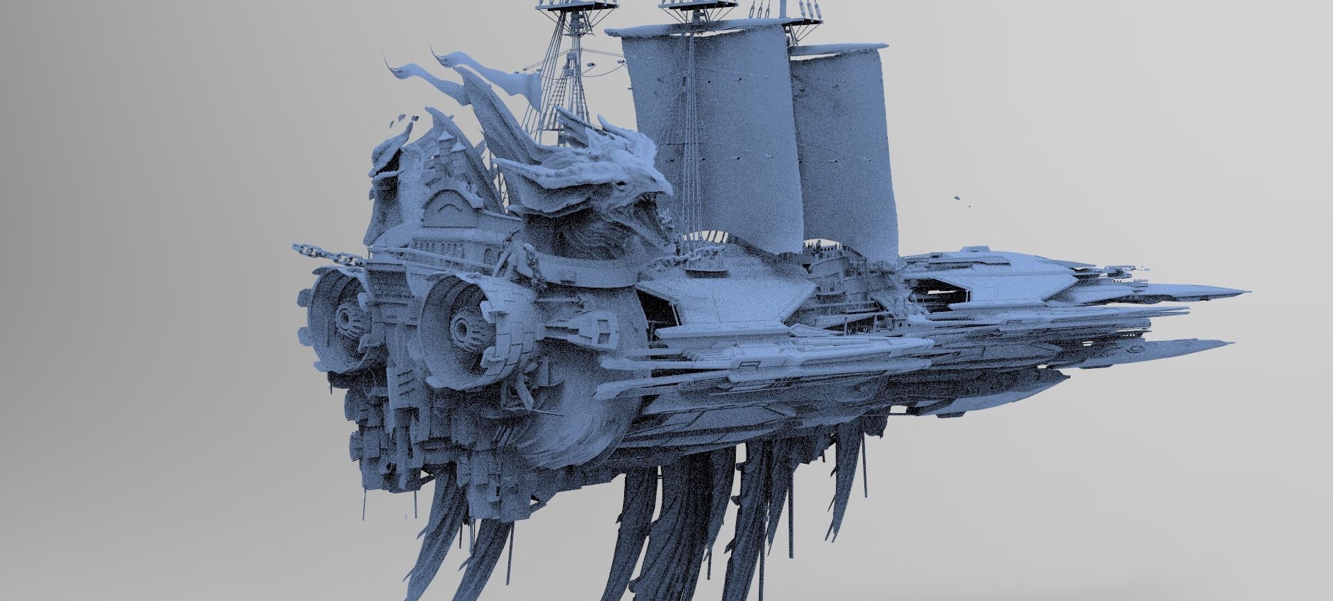  Viking Airship Duel Dragons  3D model_1