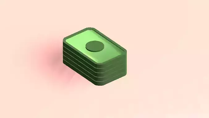 Lowpoly Money Banknote Cash Dollars Low-poly 3D model