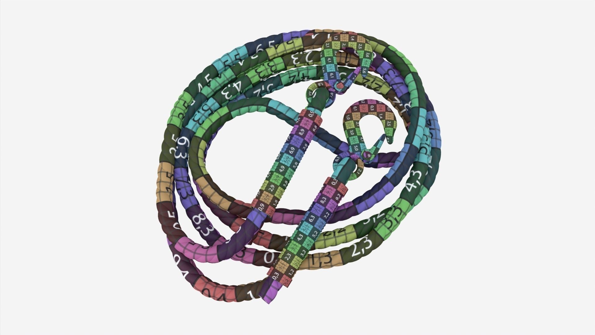 Towing Rope With Metal Hooks 3D model_7