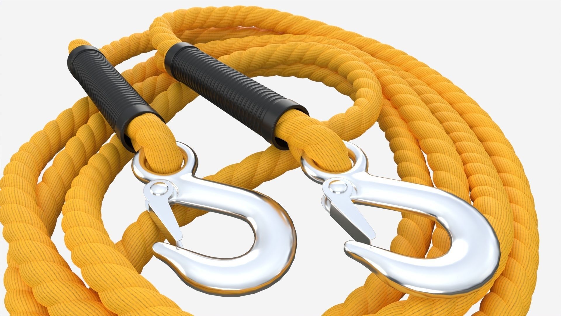 Towing Rope With Metal Hooks 3D model_4