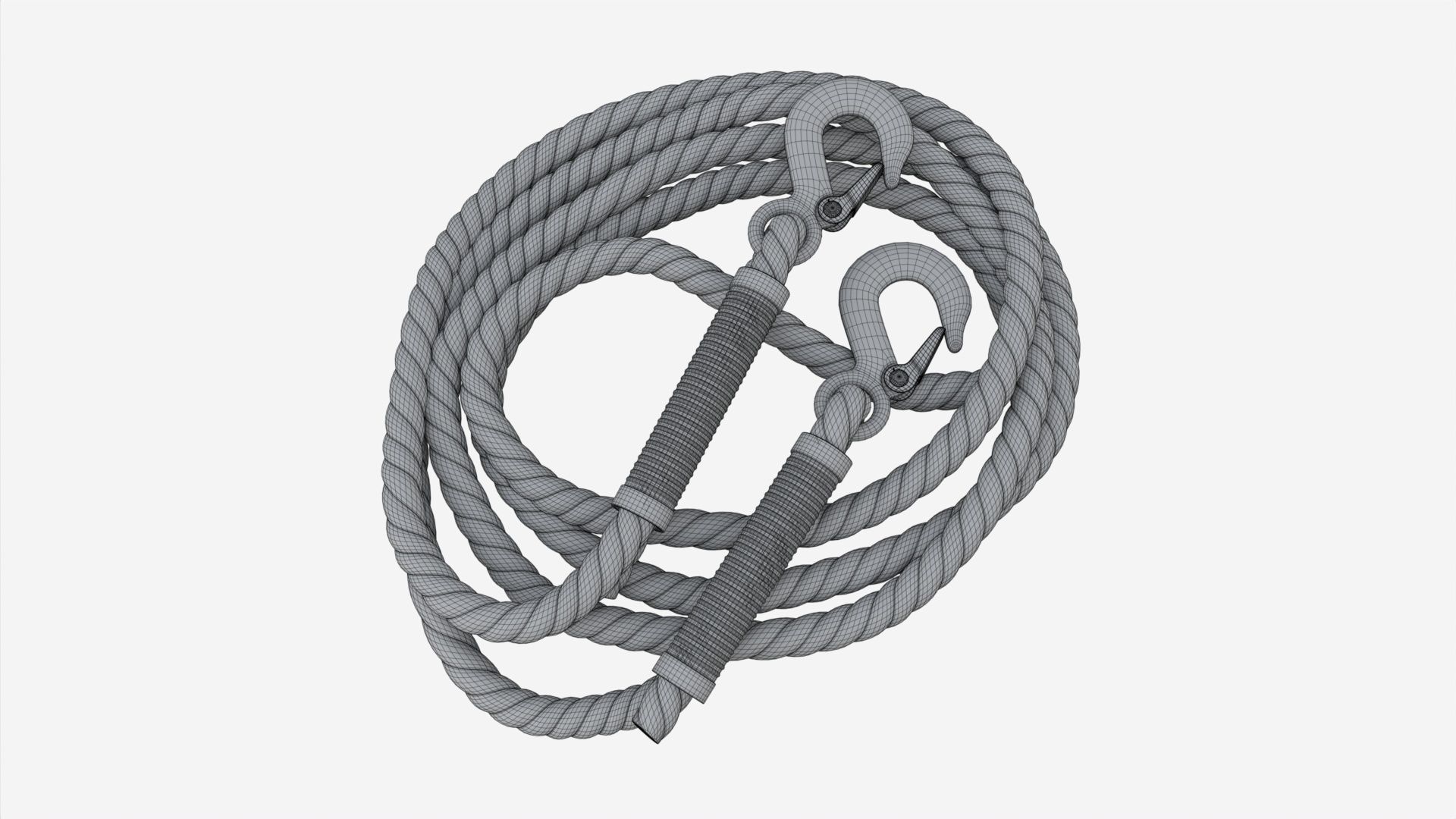 Towing Rope With Metal Hooks 3D model_6