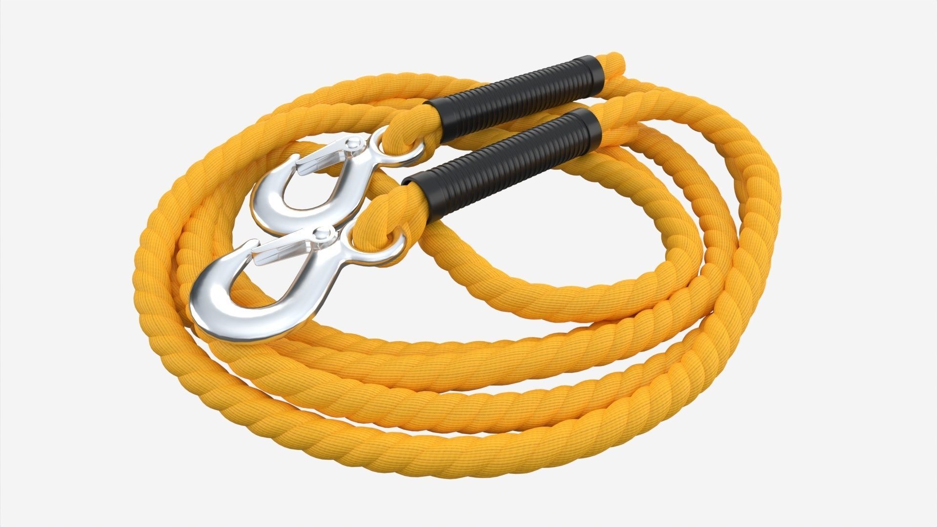 Towing Rope With Metal Hooks 3D model_2