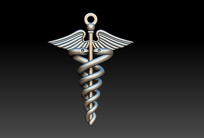 Caduceus Pendant 3D print model