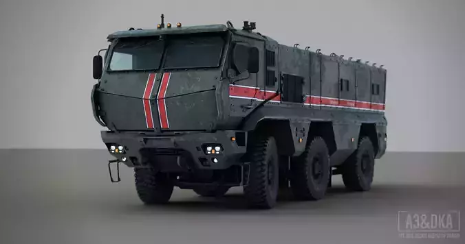 Kamaz Typhoon PBR GR Bonus Destroyed Version Included  Low-poly 3D model