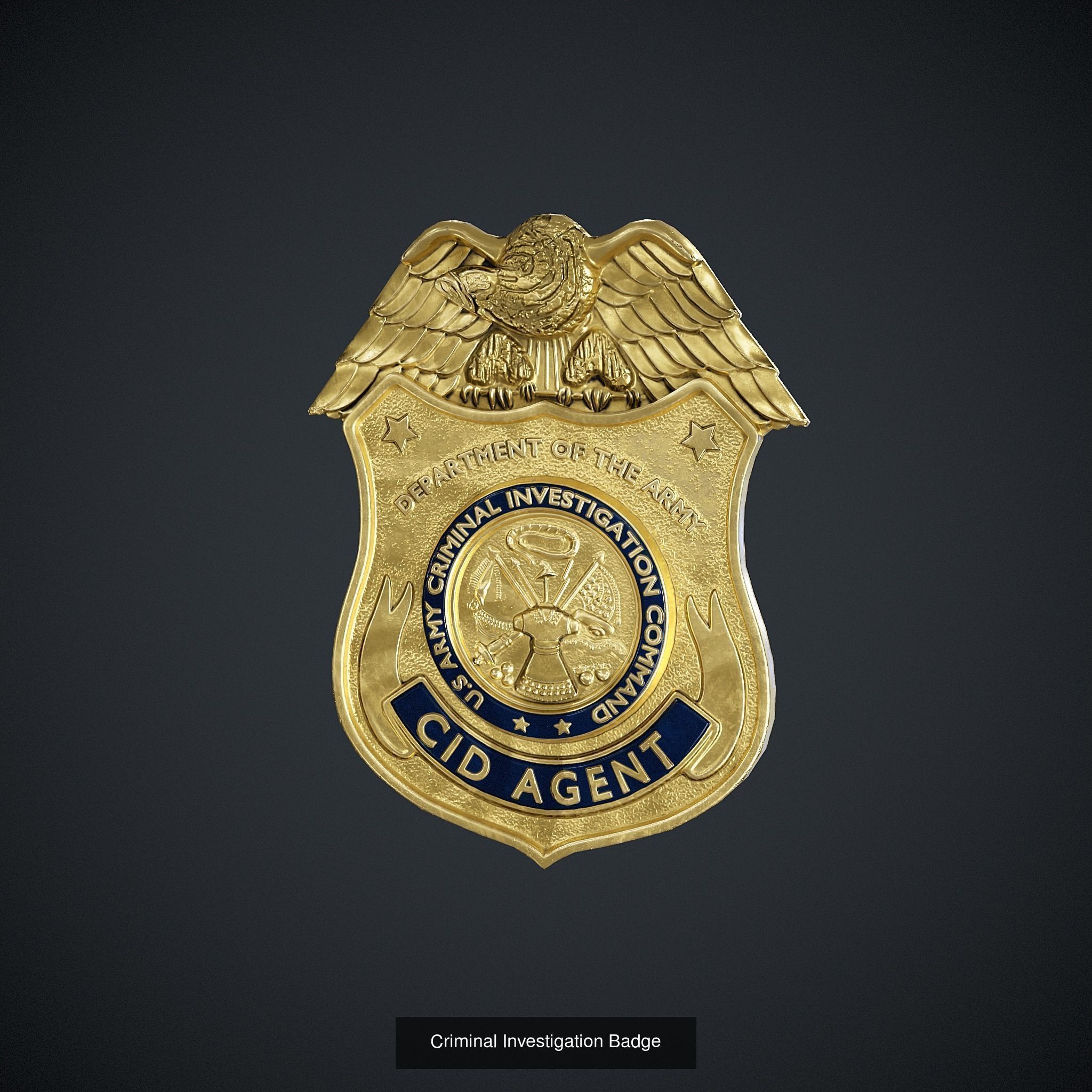Law Enforcement Low poly Badges 3D Model Collection_3