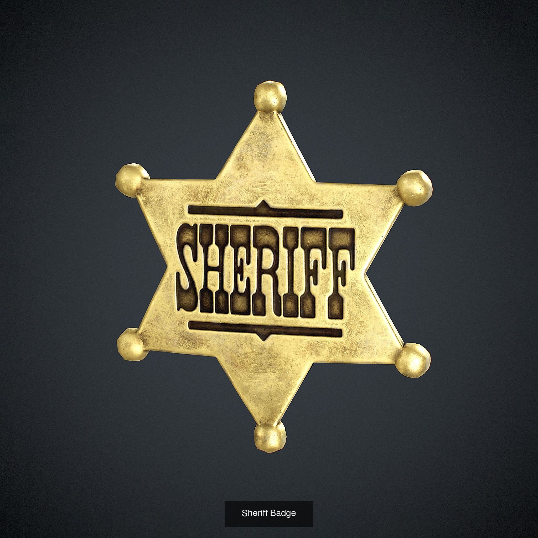 Law Enforcement Low poly Badges 3D Model Collection_4