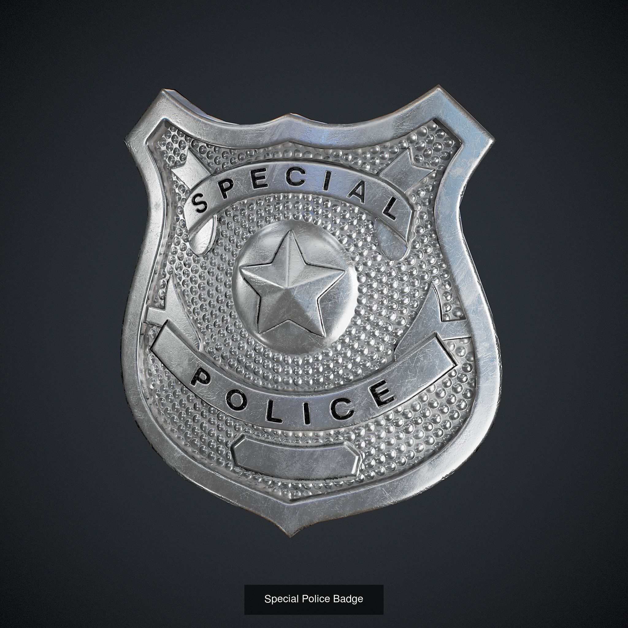 Law Enforcement Low poly Badges 3D Model Collection_2