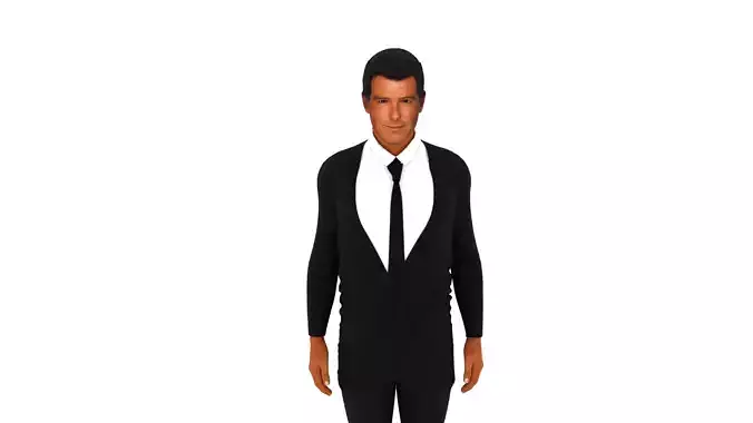 Pierce Brosnan Low-poly 3D model