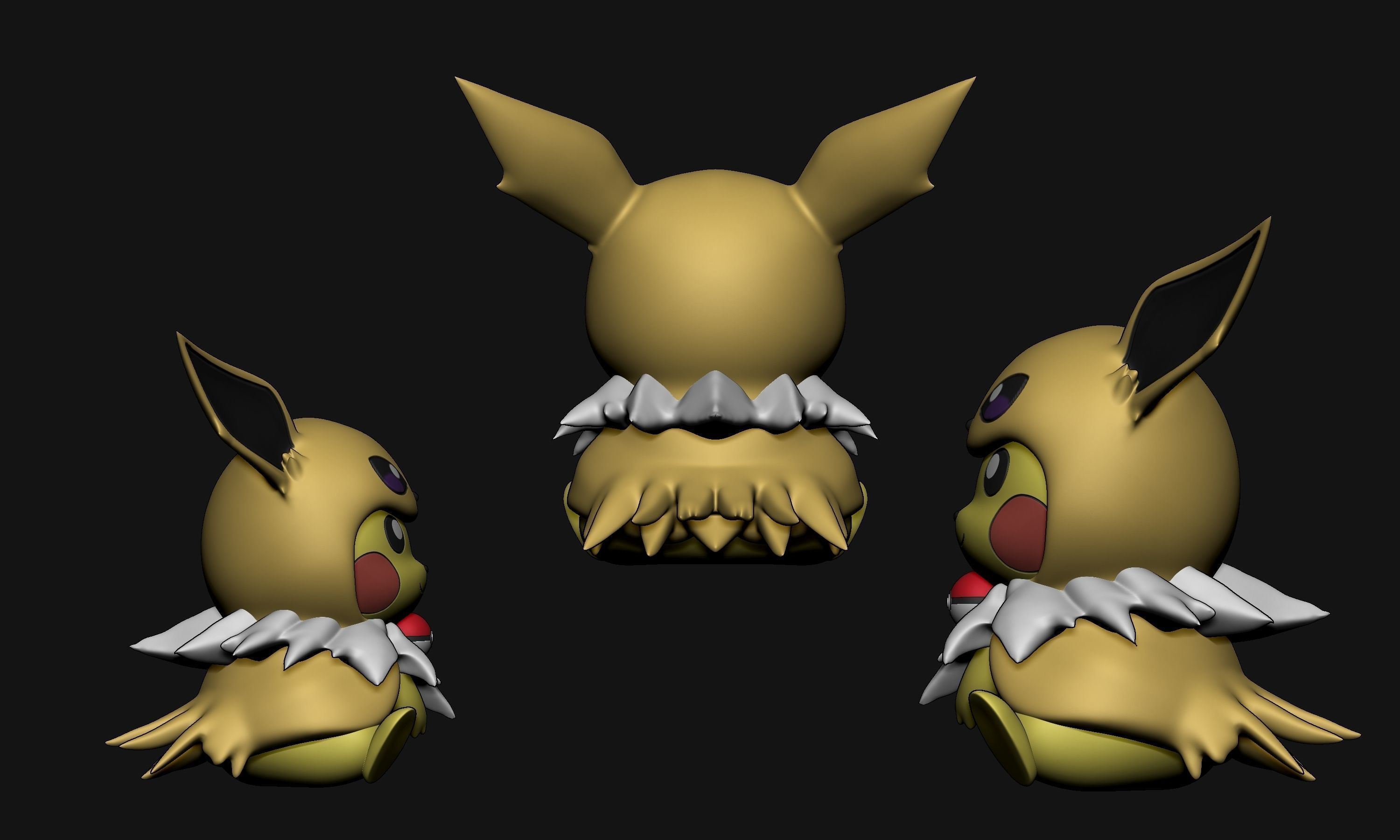 Pokemon - Pikachu Cosplay Jolteon Free 3D print model_3