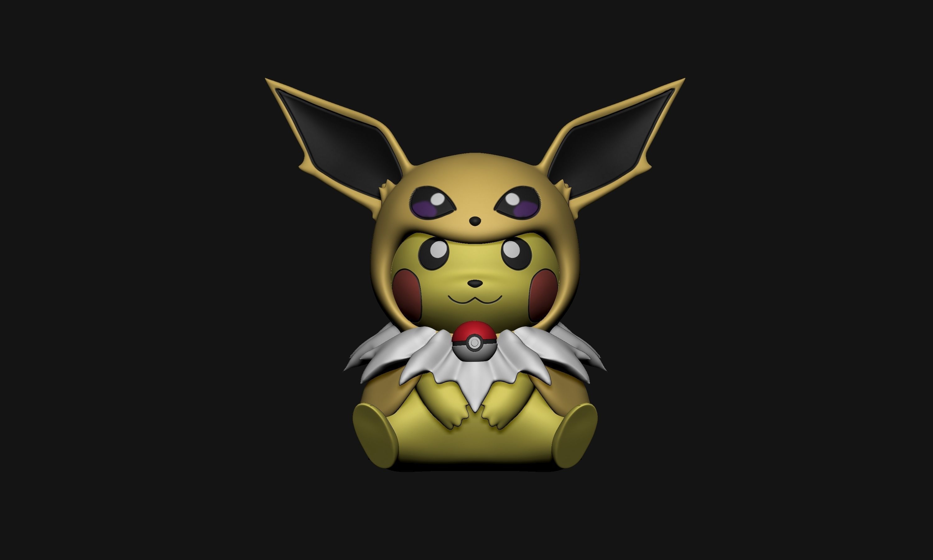 Pokemon - Pikachu Cosplay Jolteon Free 3D print model_1