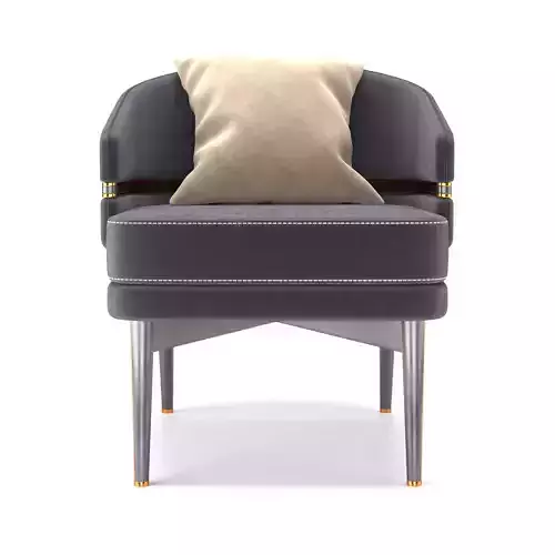 CHAIRSIO LUXURY ARMCHAIR WITH BRUSHED BRASS TRIM  ROUND BACKREST