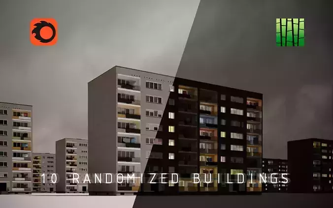 PRE-FABRICATED CONCRETE PANEL RESIDENTIAL BUILDINGS ASSET 3D model