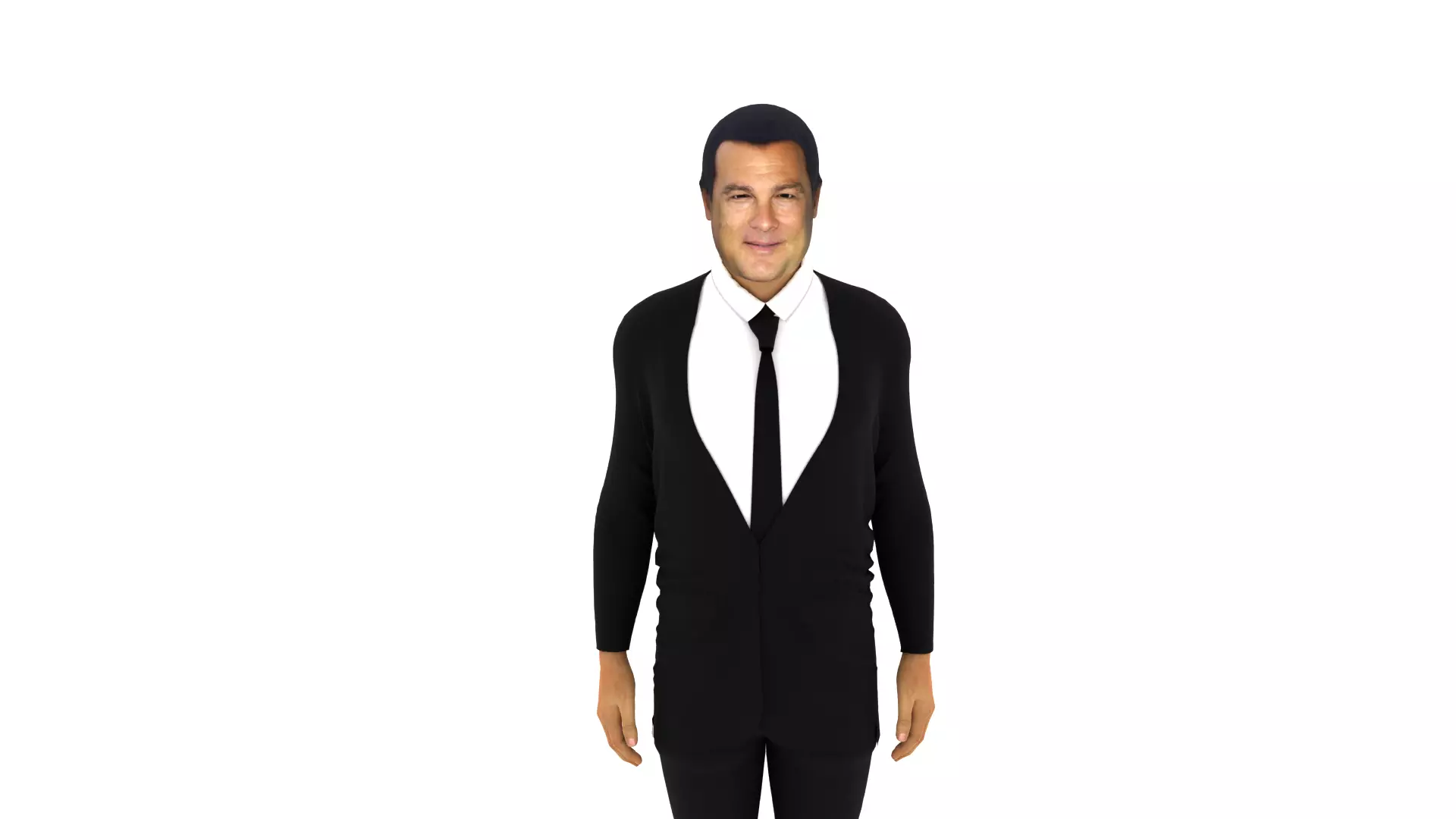 Steven Seagal Low-poly 3D model_0