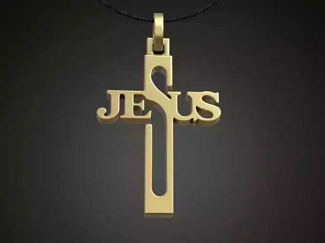 Cross Jesus womens pendant   3D print model