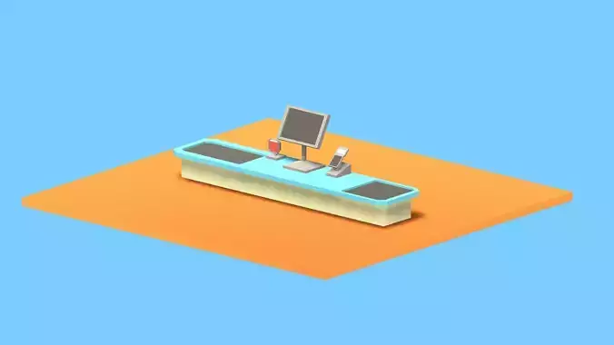 Lowpoly Market Checkout Hypercasual Prop