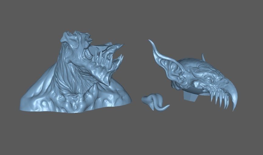 Goblin bust 3D print model_2
