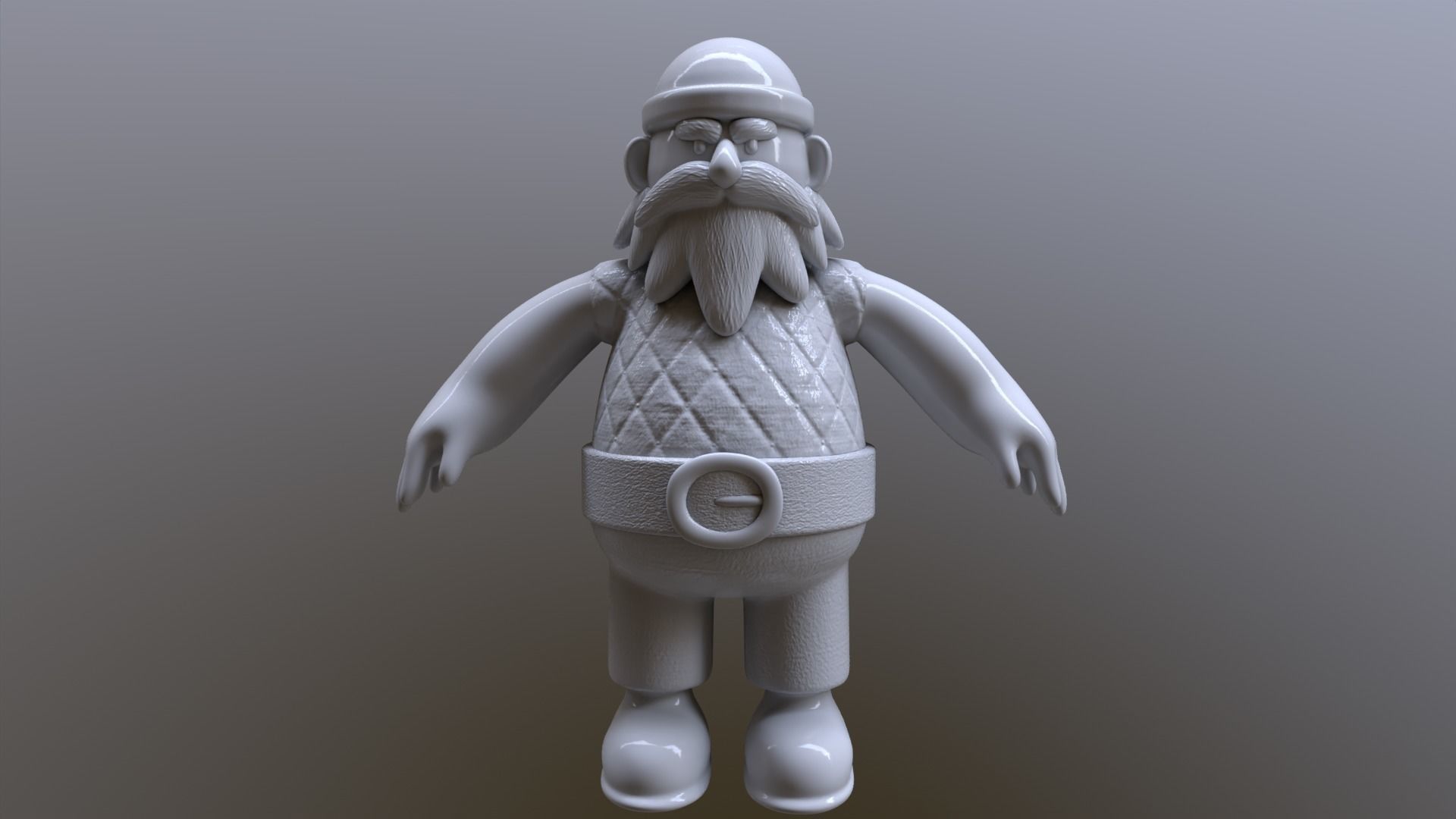 Stylized Dwarf Warrior Low-poly 3D model_10