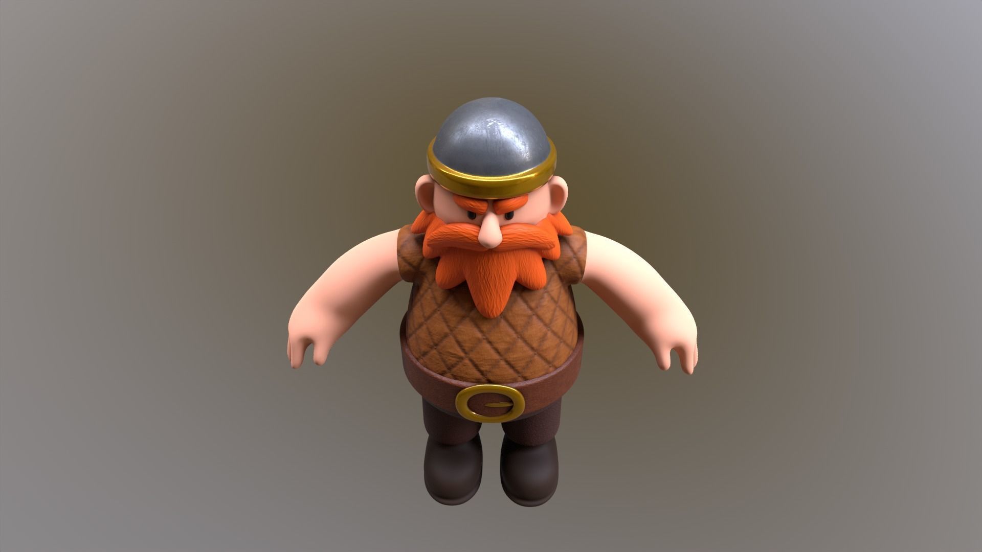 Stylized Dwarf Warrior Low-poly 3D model_7