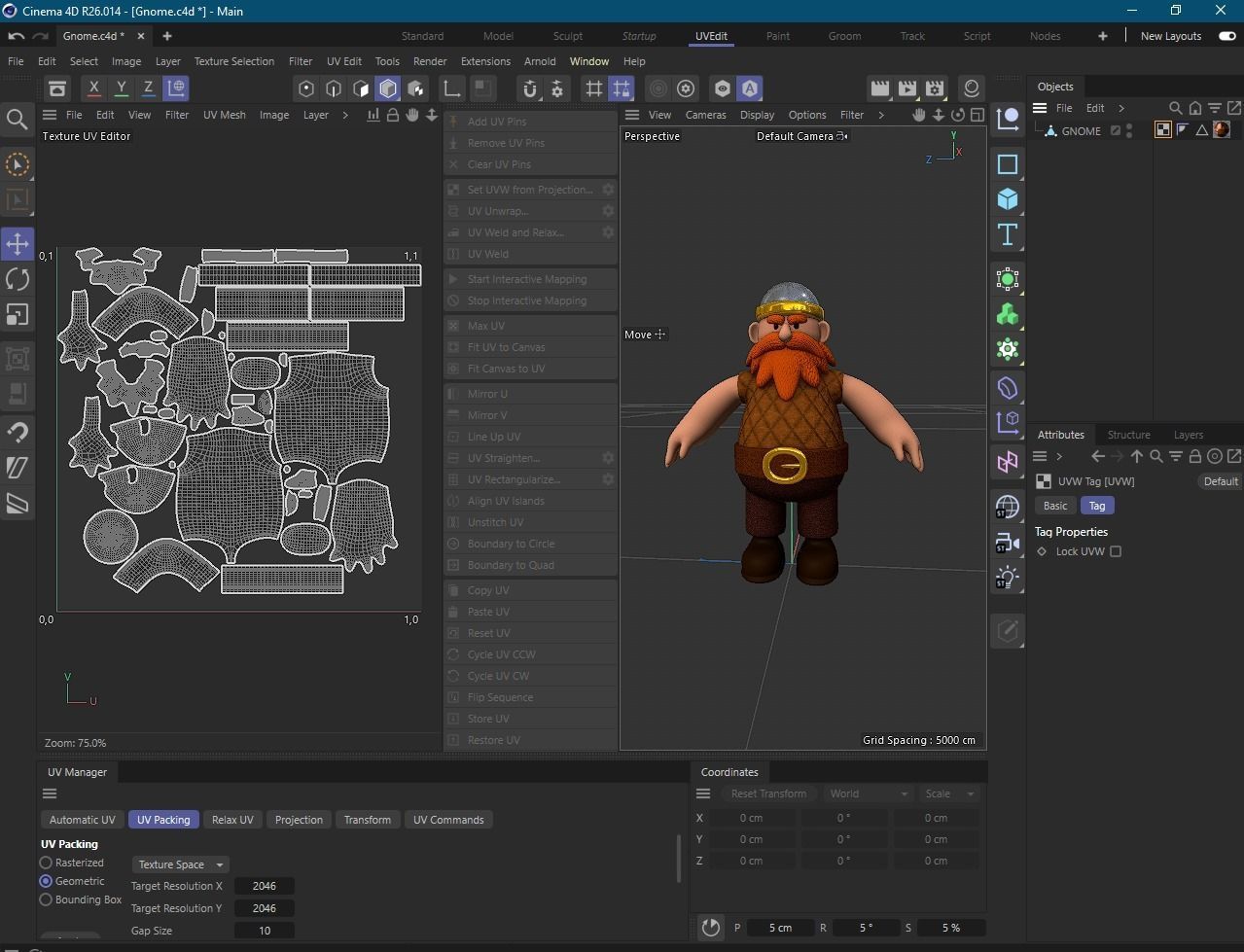 Stylized Dwarf Warrior Low-poly 3D model_13