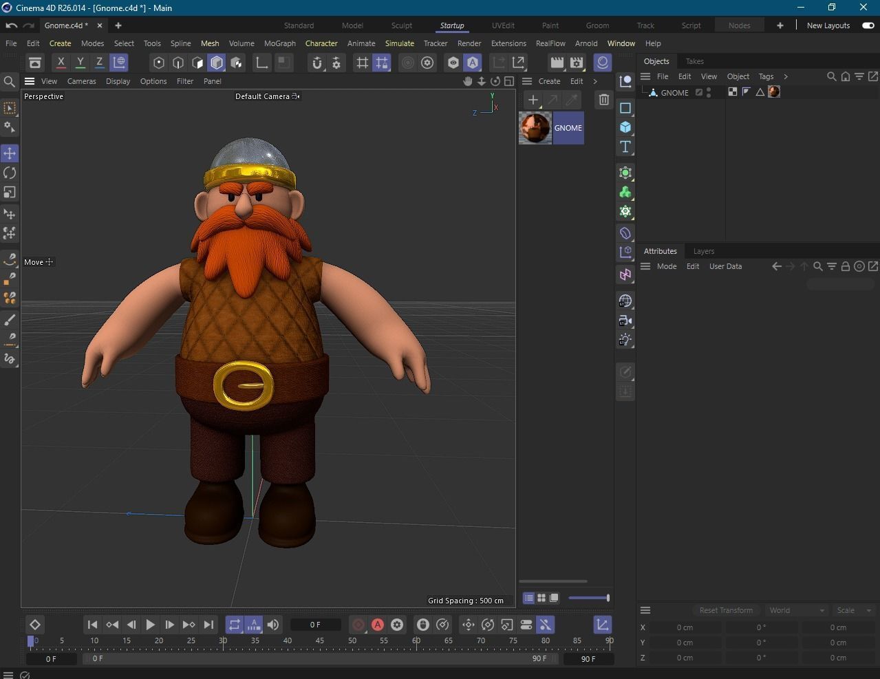 Stylized Dwarf Warrior Low-poly 3D model_12