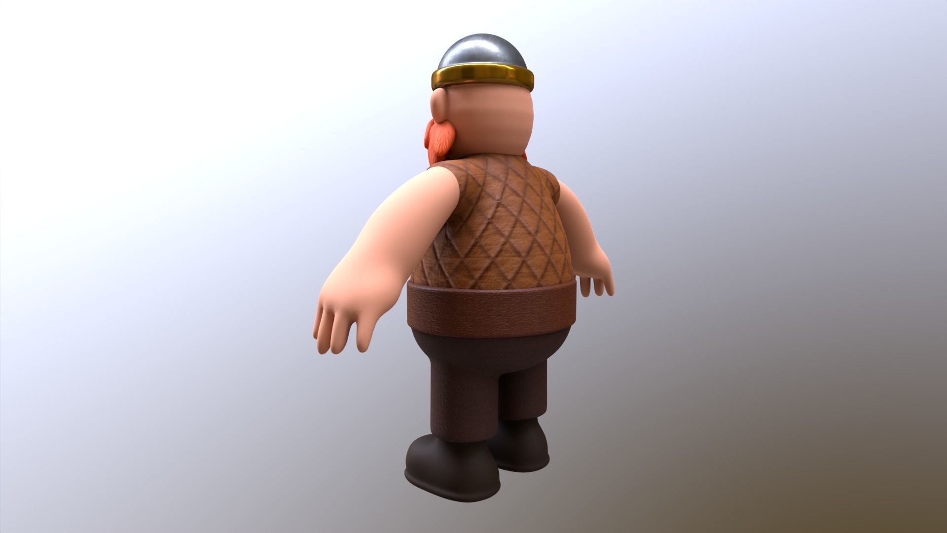 Stylized Dwarf Warrior Low-poly 3D model_6
