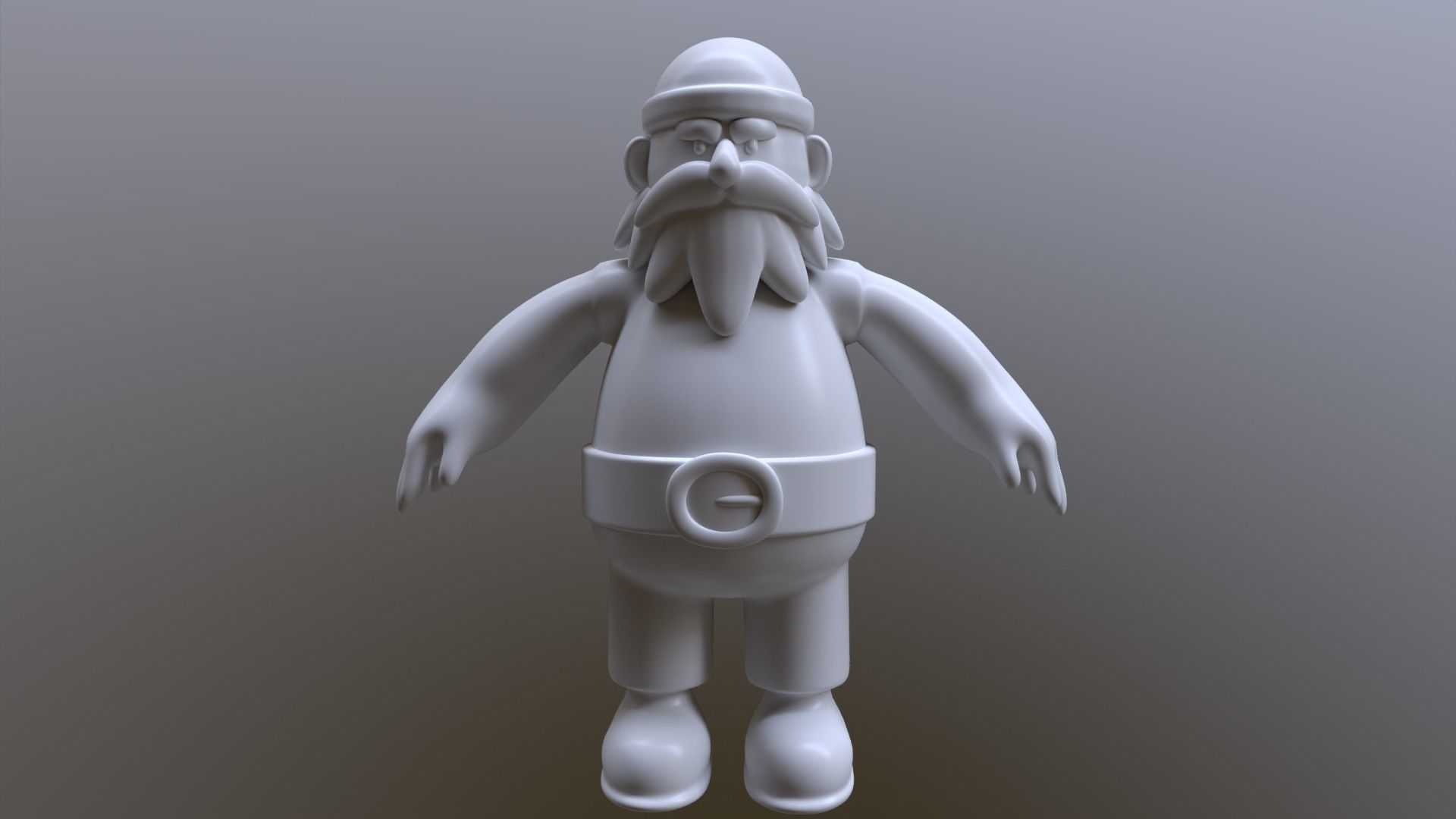 Stylized Dwarf Warrior Low-poly 3D model_9