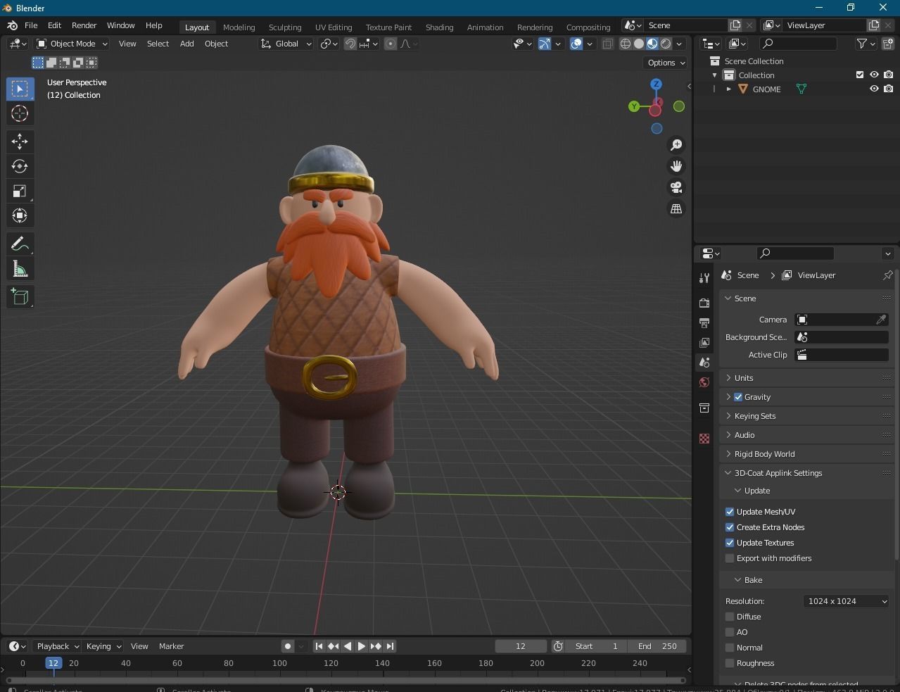 Stylized Dwarf Warrior Low-poly 3D model_14