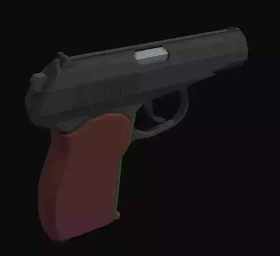 Makarov Low Poly gun Low-poly 3D model