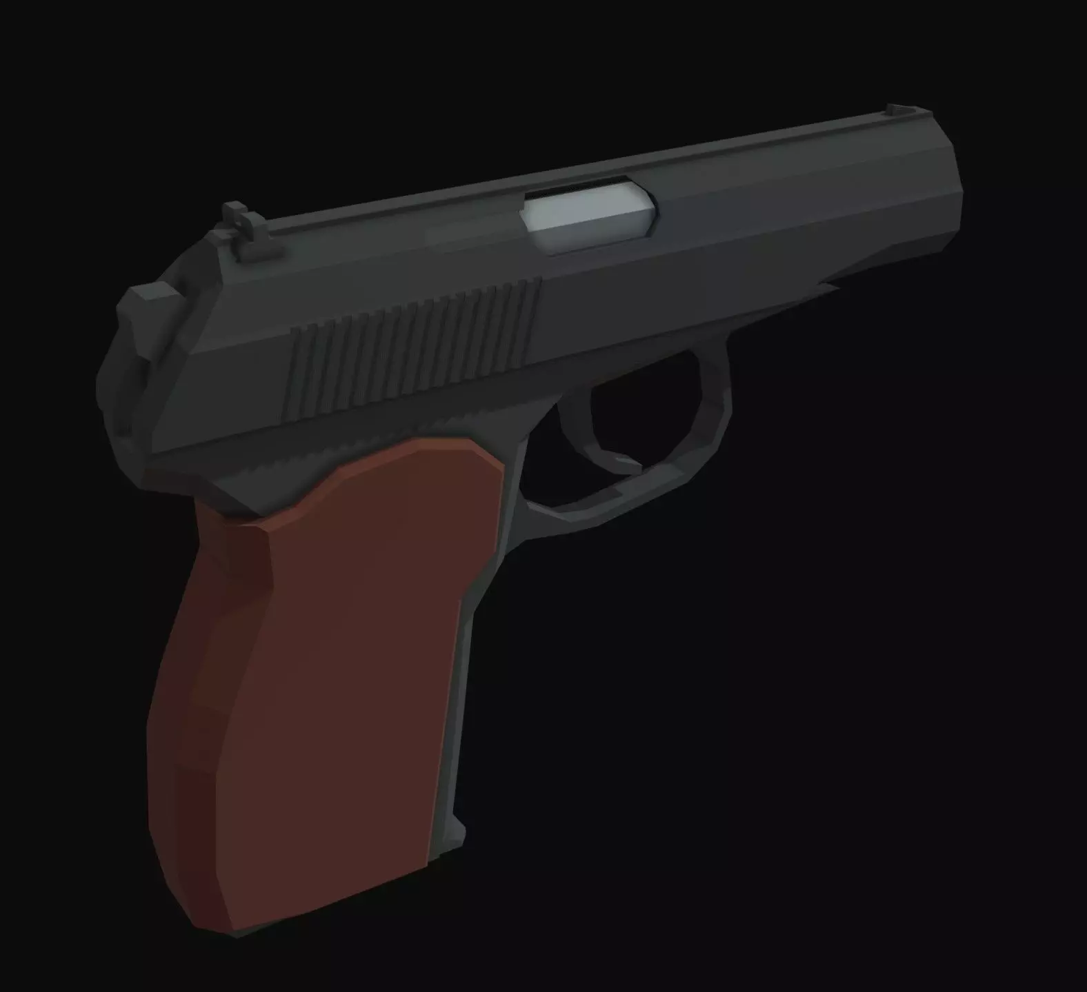 Makarov Low Poly gun Low-poly 3D model_0