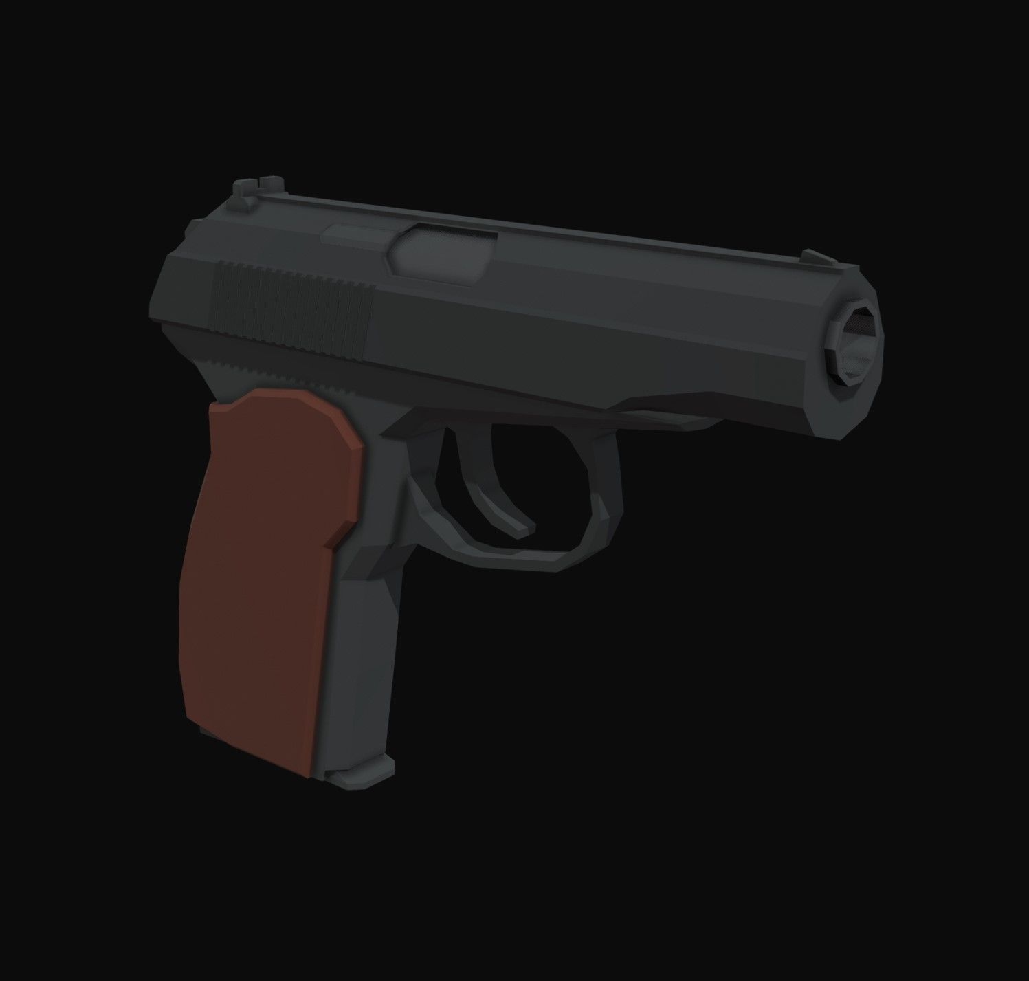 Makarov Low Poly gun Low-poly 3D model_4