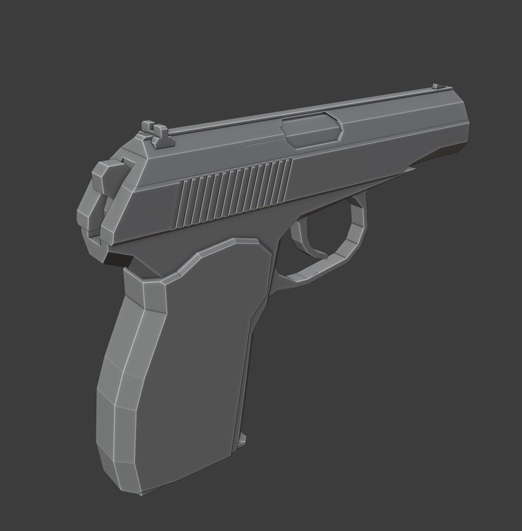 Makarov Low Poly gun Low-poly 3D model_5