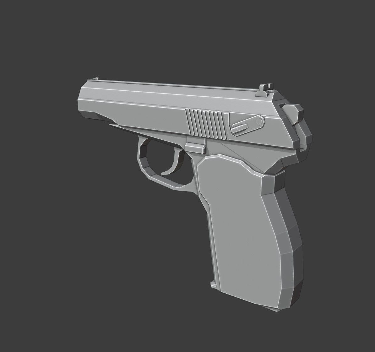 Makarov Low Poly gun Low-poly 3D model_6