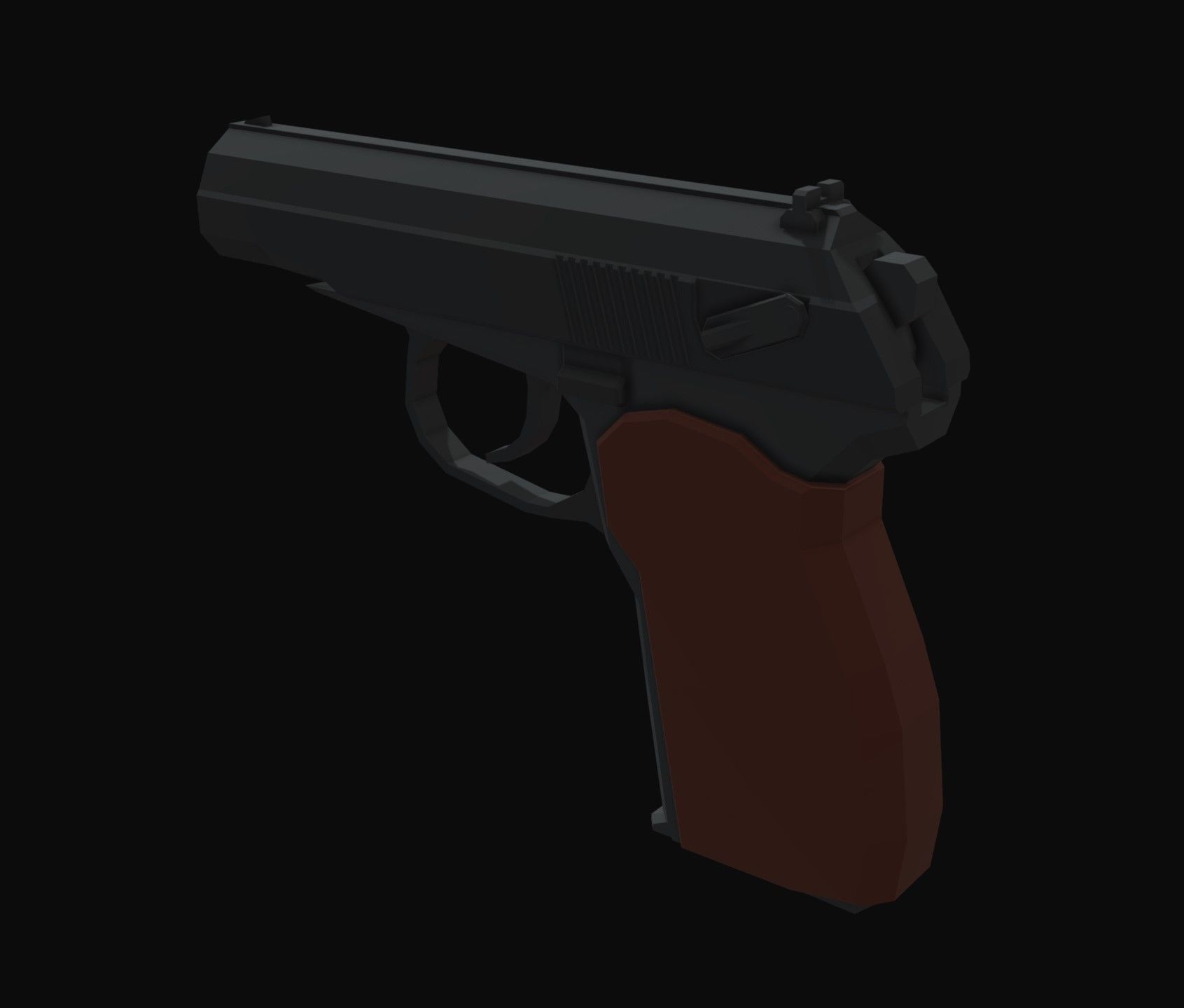 Makarov Low Poly gun Low-poly 3D model_2