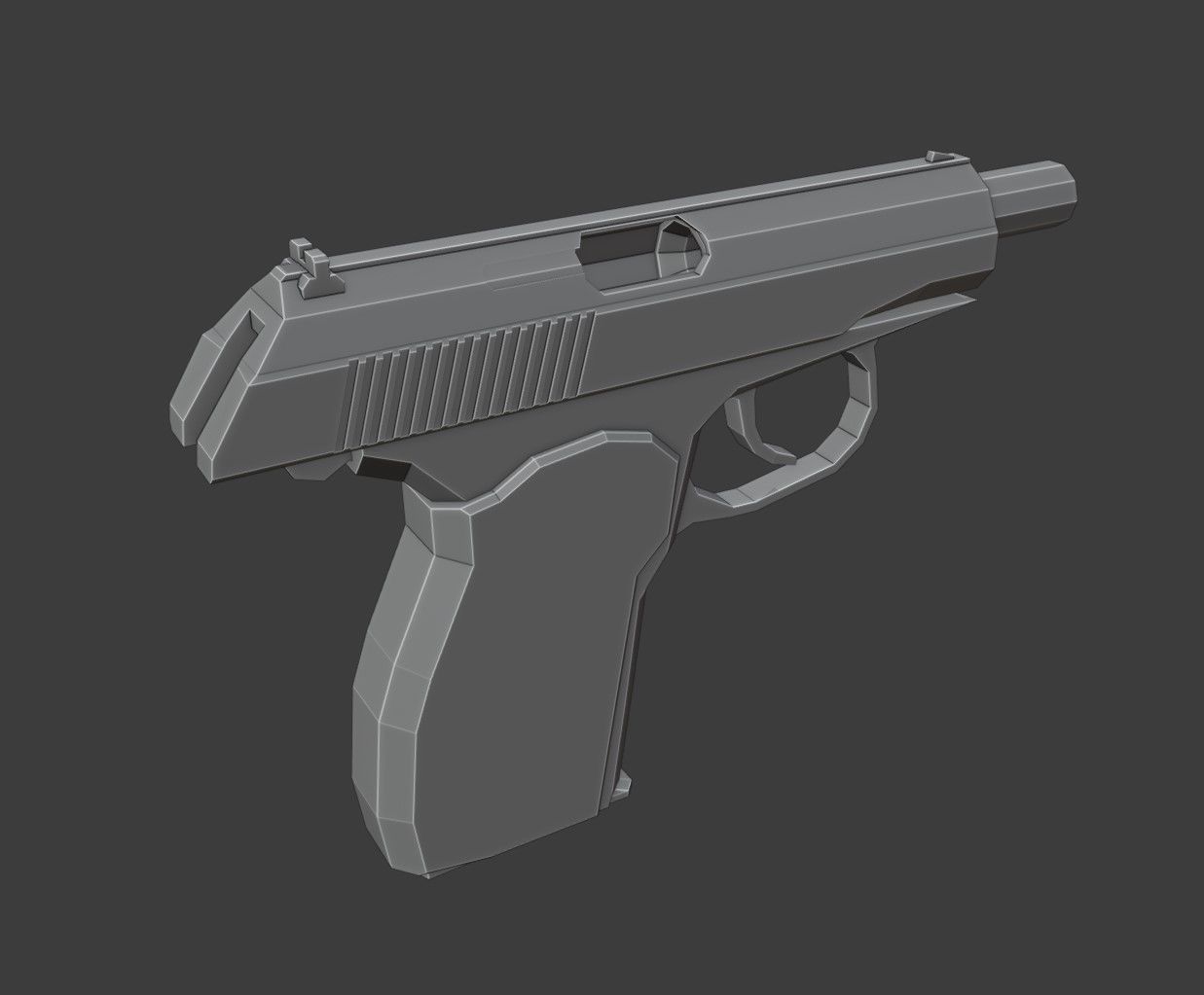 Makarov Low Poly gun Low-poly 3D model_7