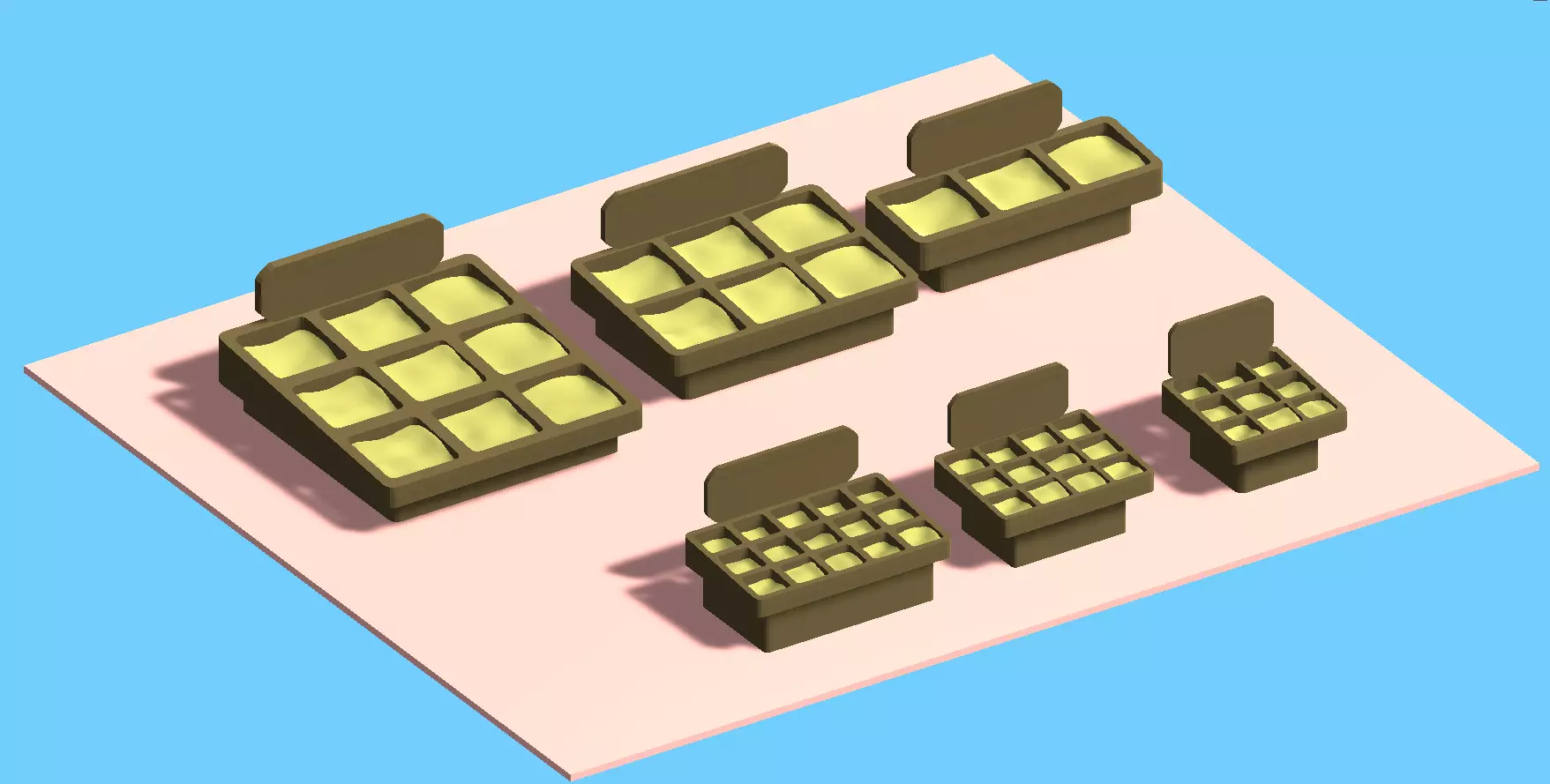 Lowpoly Six Different Market Stand Models Low-poly 3D model_0